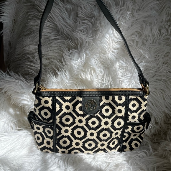 Spartina 449-Black & White Pender Simple Linen Shoulder Bag - Picture 3 of 5